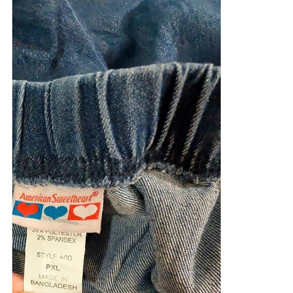Vtg American Sweetheart Jeans Plus Size PXL Petite XL Pull On Elastic Waist - Picture 3 of 5